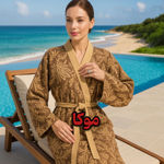 تصویر  حوله لباسی تمام نخ ژاکارد طرح ترمه درسه سایز