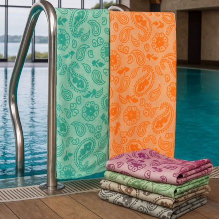 تصویر  حوله103*180دم‌تو ژاکارد گل وترمه