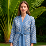 تصویر  حوله لباسی ژاکارد طرح فندی تمام نخ سایزxl