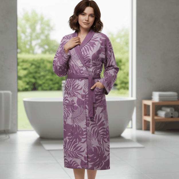 تصویر  حوله لباسی هاوایی تمام نخ ژاکارد